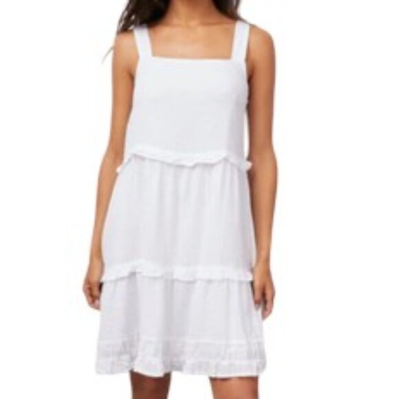 RAILS Sandy White Tiered Linen Mini Sundress XS - Picture 1 of 13